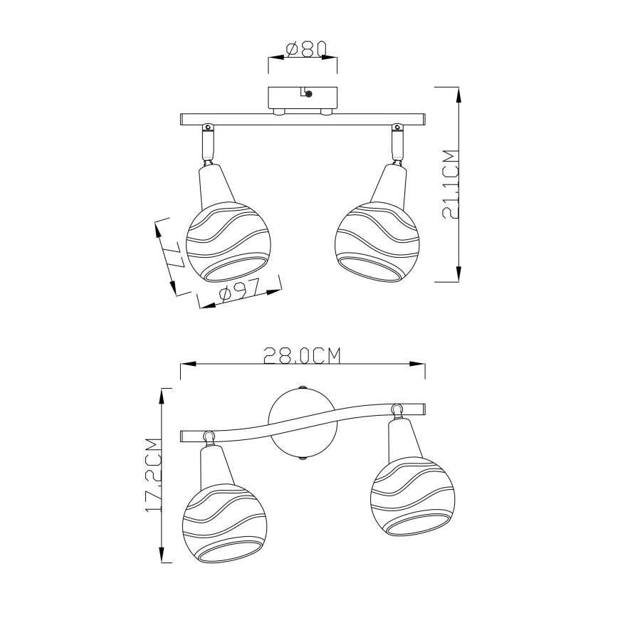 Globo - Світлодіодний точковий світильник 2xE14/4W/230V