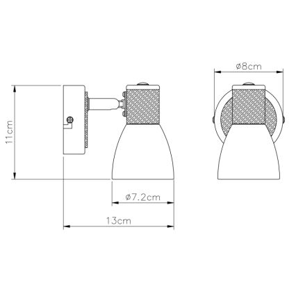 Globo - Точечный светильник 1xE14/40W/230V пепел