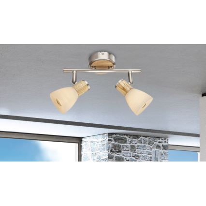 Globo - Точковий світильник 2xE14/40W/230V ясеневий