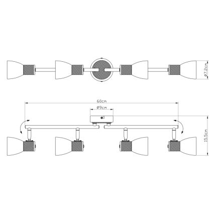Globo - Точечный светильник 4xE14/40W/230V пепел