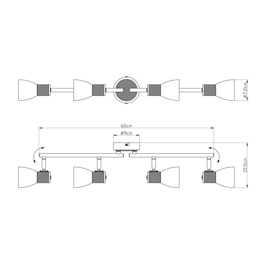Globo - Точечный светильник 4xE14/40W/230V пепел