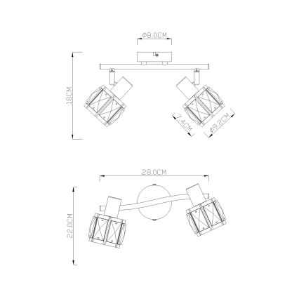 Globo 54356-2 - Прожектор KRIS 2xE14/40W/230V