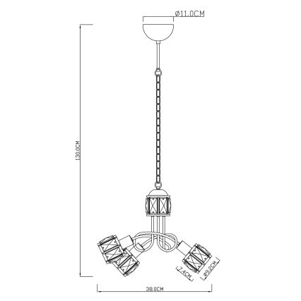 Globo - LED Люстра на ланцюгу 3xE14/40W/230V + LED/5W