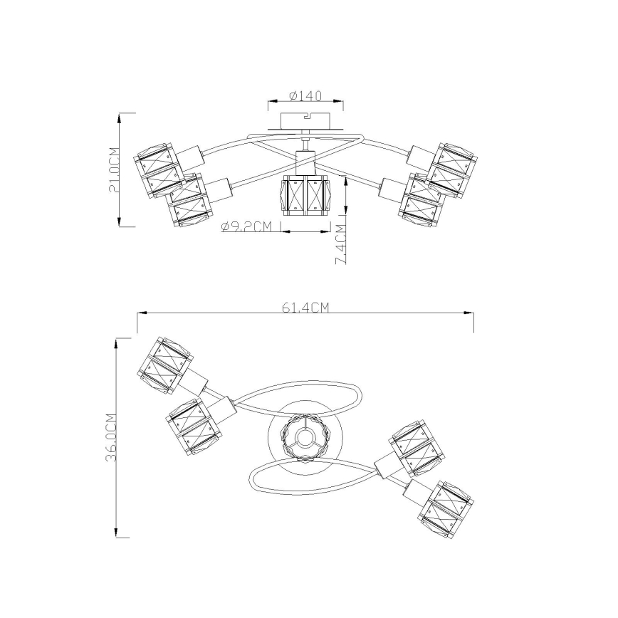 Globo - Пристельова люстра 5xE14/40W/230V