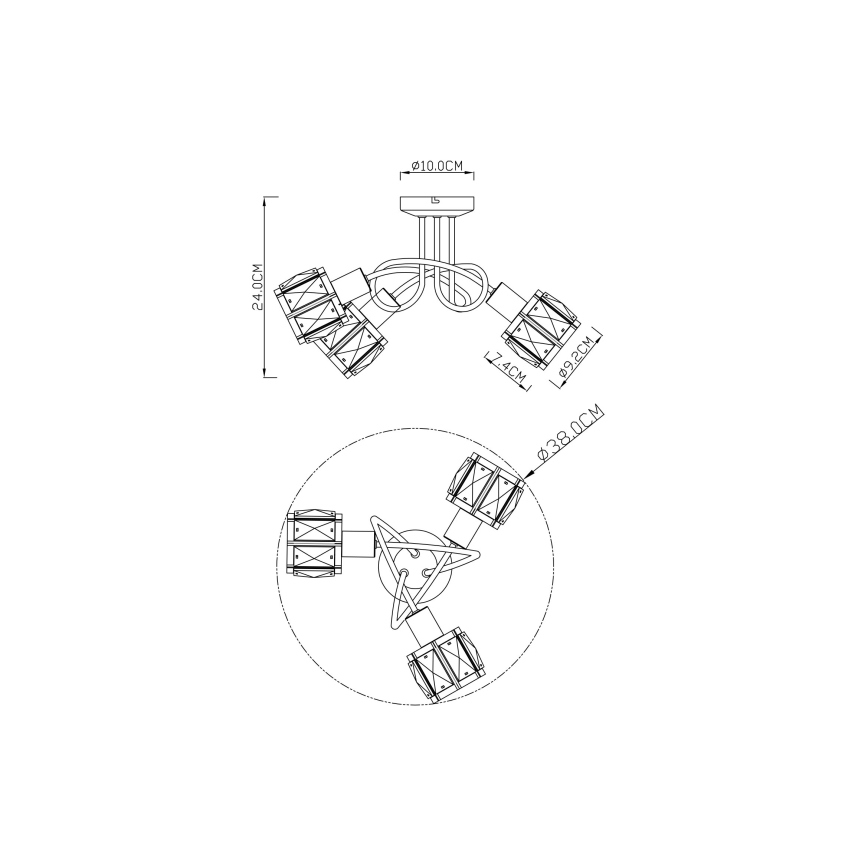 Globo - Пристельова люстра 3xE14/40W/230V