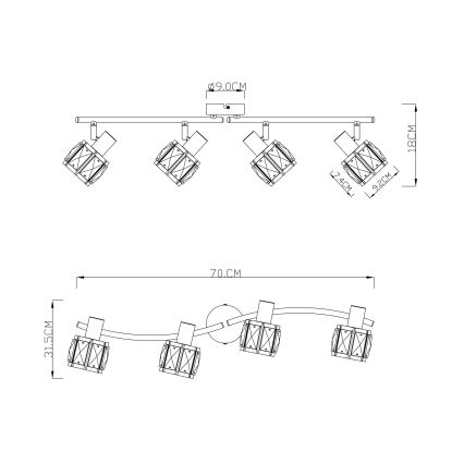 Globo - Точковий світильник 4xE14/40W/230V