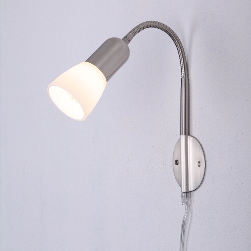 Globo - Гибкая маленькая лампа 1xE14/40W/230V матовый хром
