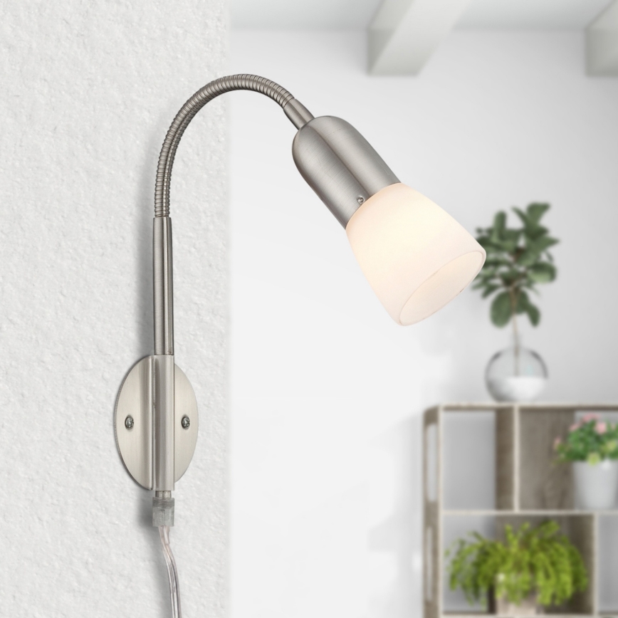 Globo - Гнучка настільна лампа 1xE14/40W/230V матовий хром