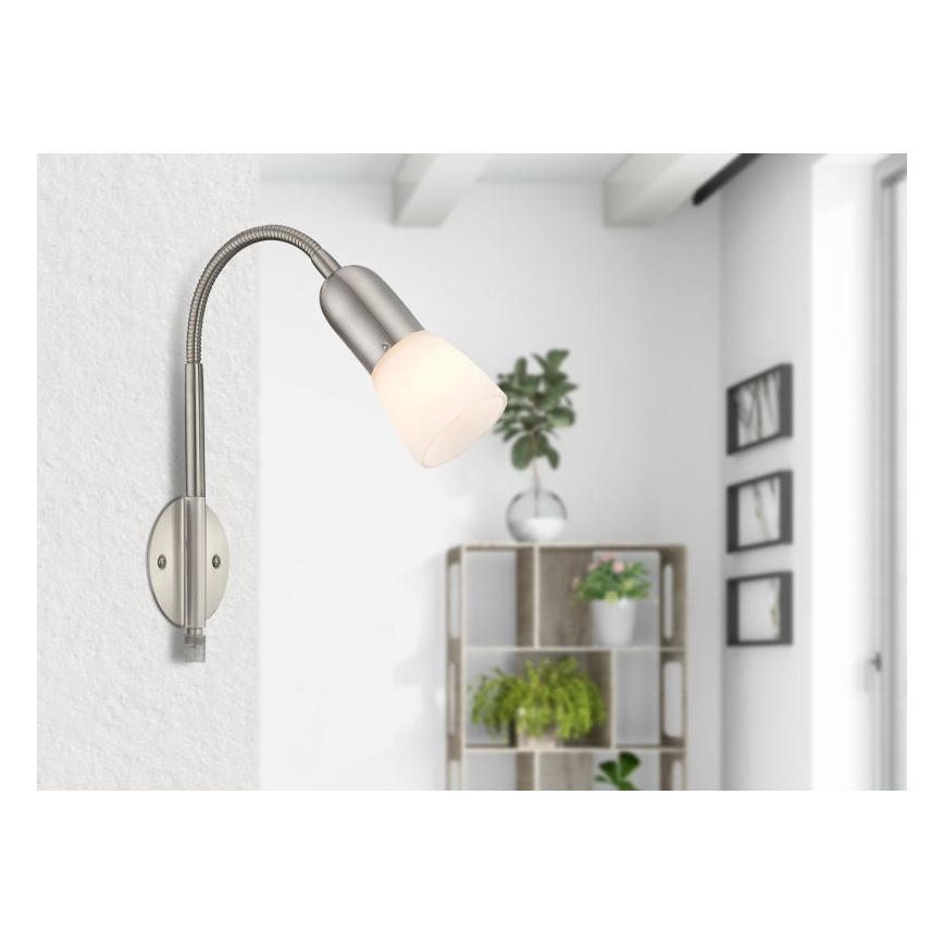Globo - Гнучка лампа 1xE14/40W/230V матовий хром