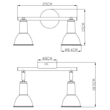 Globo - Точечный светильник 2xE14/40W/230V