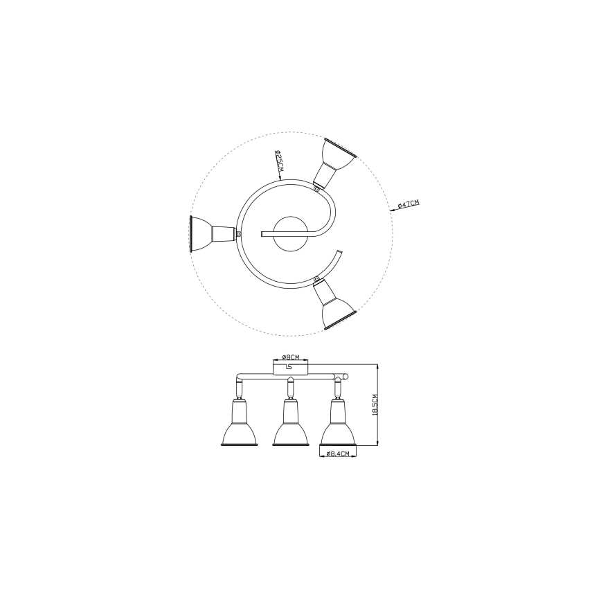 Globo - Точковий світильник 3xE14/40W/230V