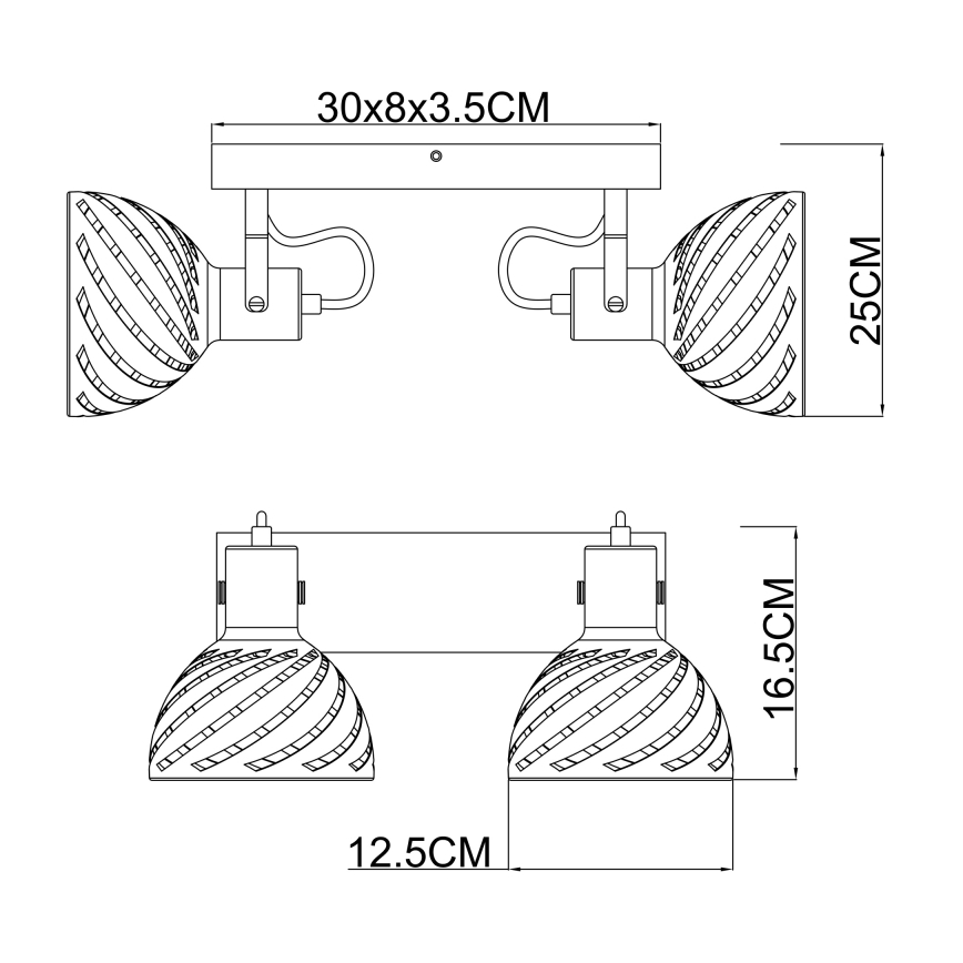 Globo - Точковий світильник 2xE27/40W/230V