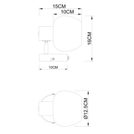 Globo - Настенный точечный светильник 1xE27/40W/230V
