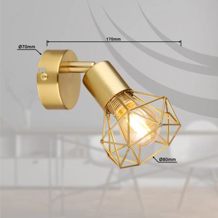 Globo - Настенный точечный светильник 1xE14/40W/230V золотистый