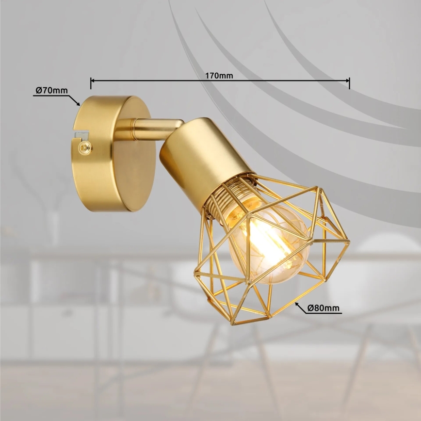 Globo - Настенный точечный светильник 1xE14/40W/230V золотистый