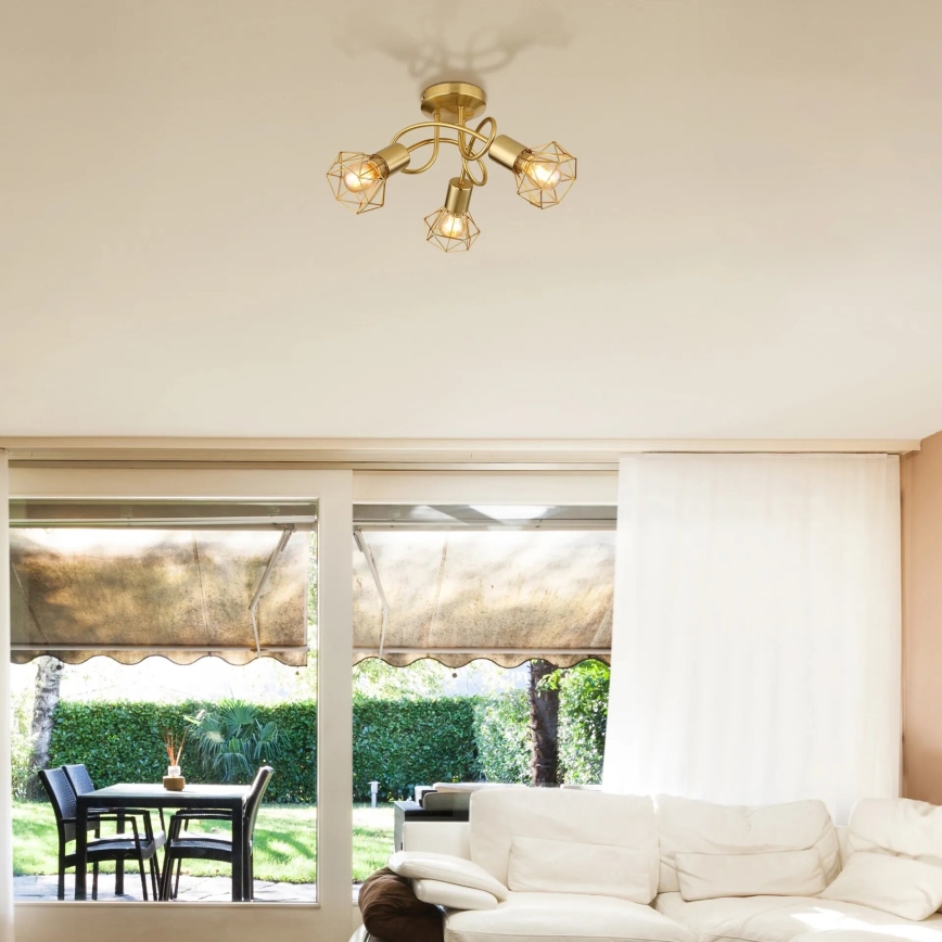 Globo - Припотолочная люстра 3xE14/40W/230V золотистый