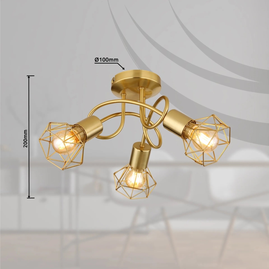 Globo - Пристельова люстра 3xE14/40W/230V золотий