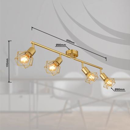 Globo - Точечный светильник 4xE14/40W/230V золотистый