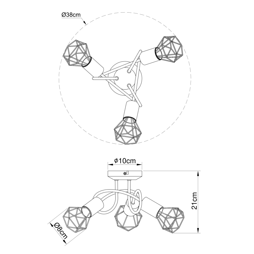 Globo - Пристельова люстра 3xE14/40W/230V