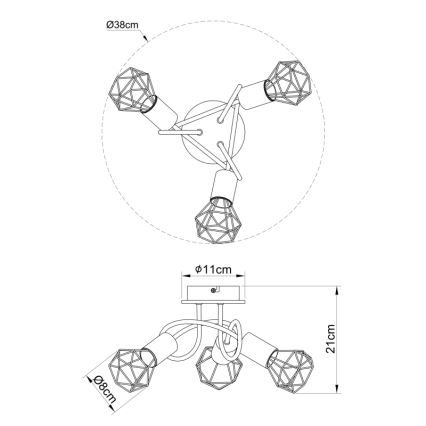 Globo - Пристельова люстра 3xE14/40W/230V
