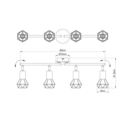Globo 54802S-4 - Прожектор XARA 4xE14/40W/230V