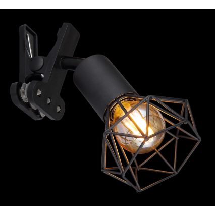 Globo - Настенная лампа с зажимом 1xE14/40W/230V черный