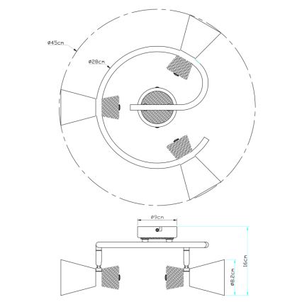 Globo 54807-3 - Прожектор AERON 3xE14/25W/230V