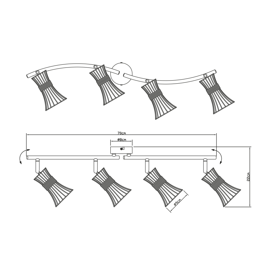 Globo - Точковий світильник 4xE14/40W/230V