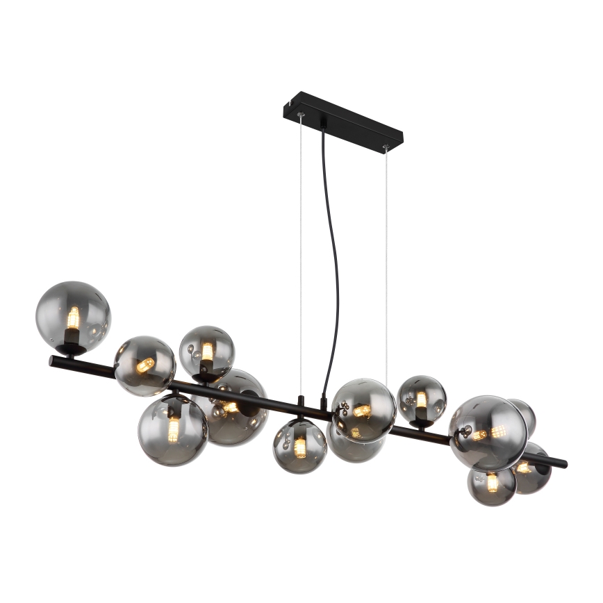 Globo - Світлодіодна підвісна люстра 13xG9/3,5W/230V димчастий/чорний