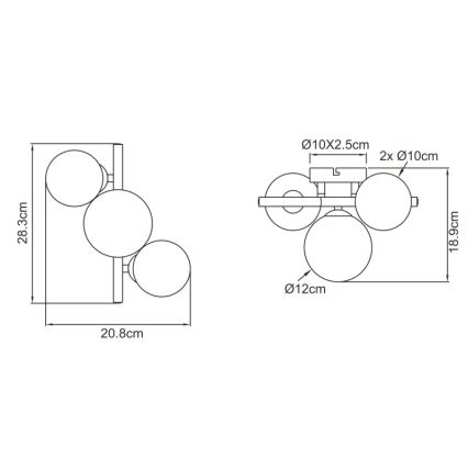 Globo - Пристельова LED люстра RIHA 3xG9/3,5W/230V