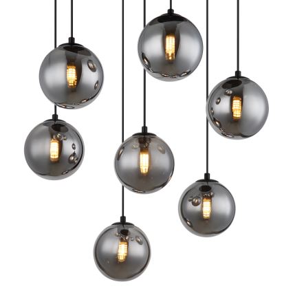 Globo - Светодиодная подвесная люстра 7xG9/3,5W/230V дымчатый/черный