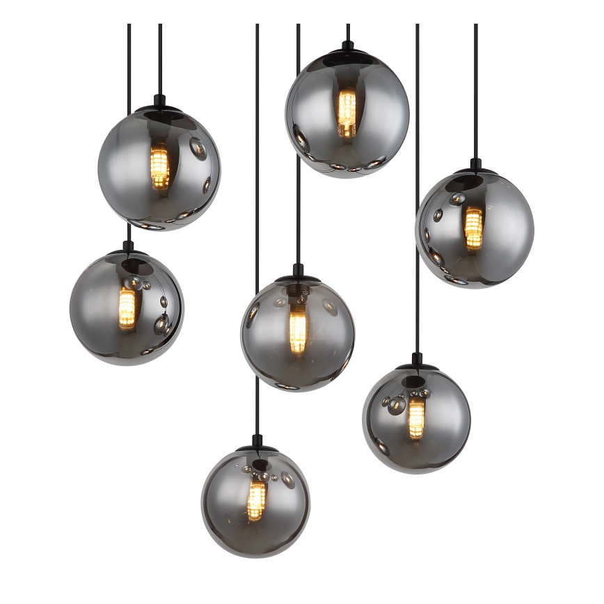 Globo - Светодиодная подвесная люстра 7xG9/3,5W/230V дымчатый/черный