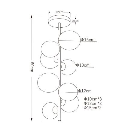 Globo - Світлодіодна люстра на штанзі 8xG9/3W/230V