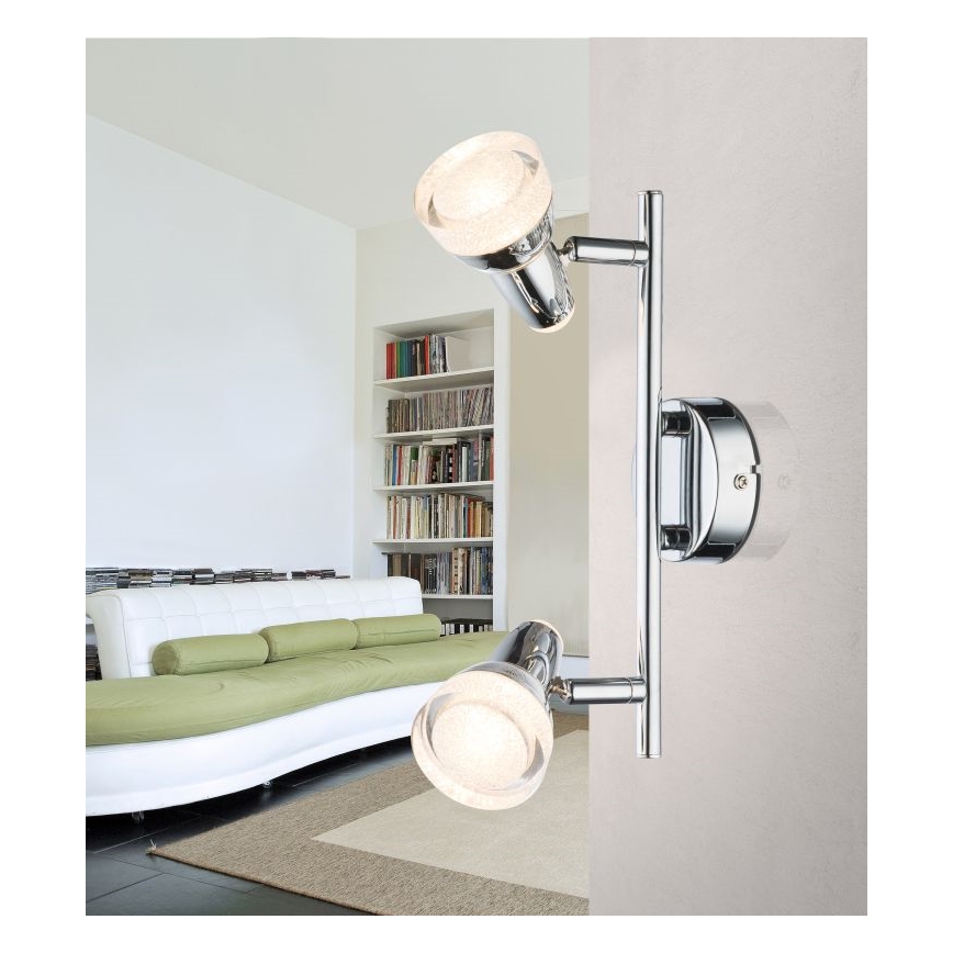 Globo - Точковий LED світильник 2xLED/4W/230V блискучий хром