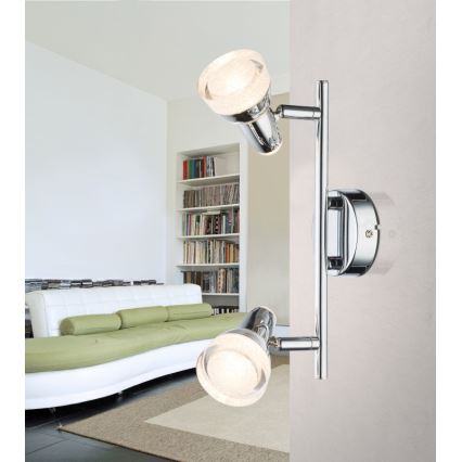 Globo - Точковий LED світильник 2xLED/4W/230V блискучий хром