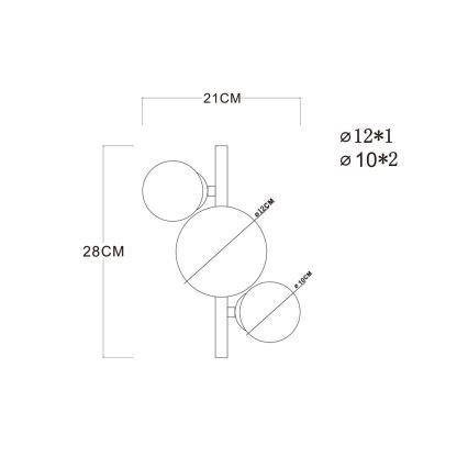 Globo - Пристельова LED люстра RIHA 3xG9/3,5W/230V латунь