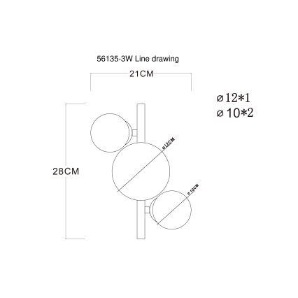 Globo - Пристельова LED люстра RIHA 3xG9/3,5W/230V матовий хром