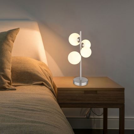 Globo - Світлодіодна настільна лампа 4xG9/3W/230V матовий хром