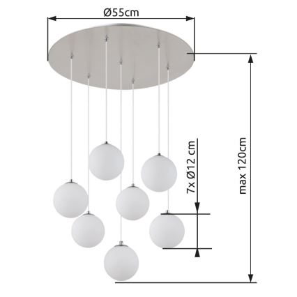 Globo - Светодиодная подвесная люстра 7xG9/3,5W/230V белый
