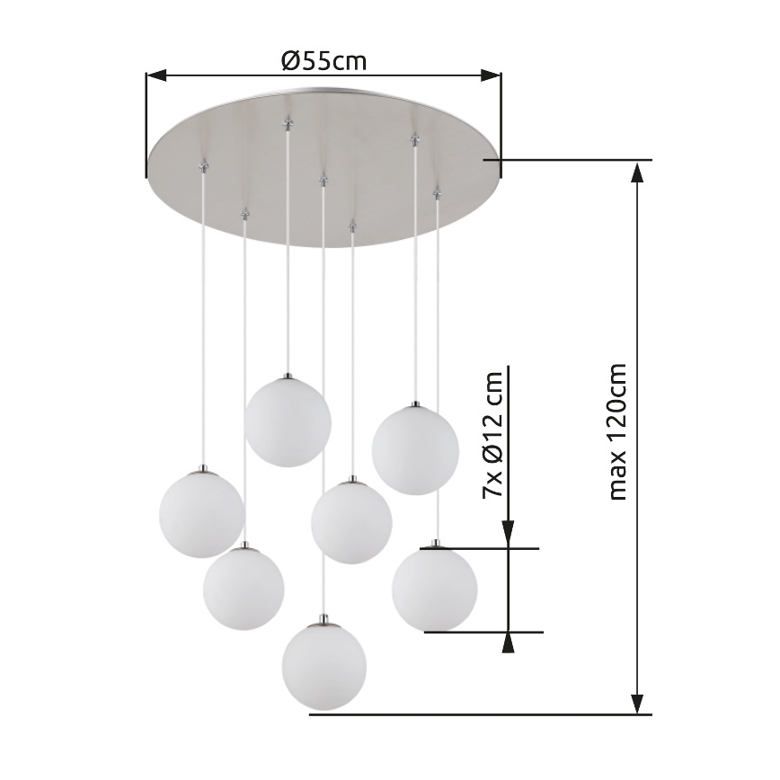Globo - Светодиодная подвесная люстра 7xG9/3,5W/230V белый