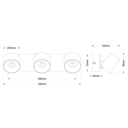 Globo - LED-точечный светильник 3xLED/6W/230V