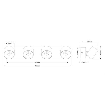 Globo - LED точковий світильник 4xLED/6W/230V