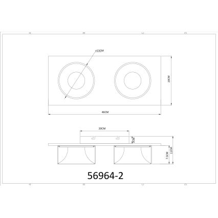 Globo - потолочный светильник LED/24W/230V 3000K 46x20 см, латунь