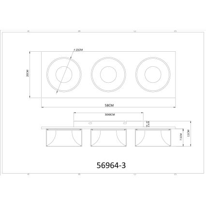 Globo - LED потолочный светильник LED/24 Вт/230 В 3000 К 58x20 см латунь