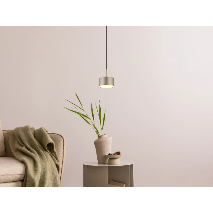 Globo - LED-люстра на тросе, 12 Вт/230 В, 3000 К, диаметр 15 см, бежевый