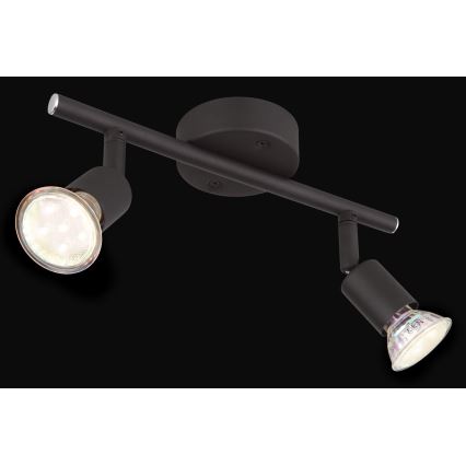 Globo - Світлодіодний точковий світильник 2xGU10/3W/230V чорний