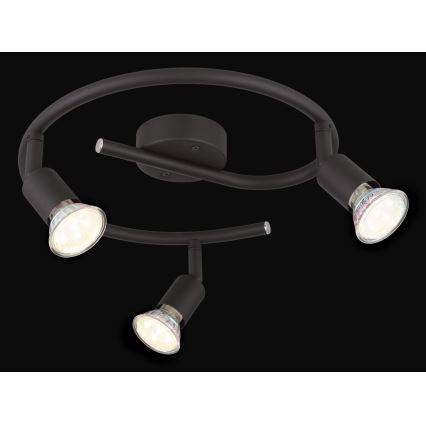 Globo - Світлодіодний точковий світильник 3xGU10/3W/230V чорний