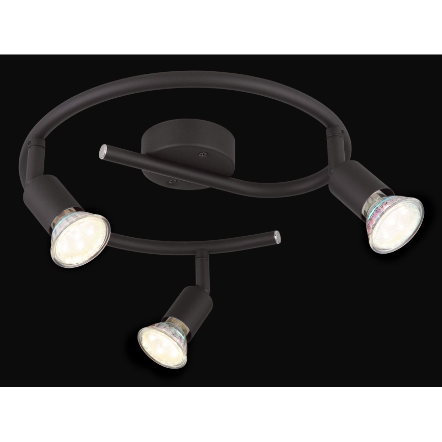 Globo - Світлодіодний точковий світильник 3xGU10/3W/230V чорний