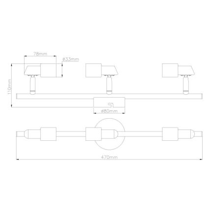 Globo - Светодиодный точечный светильник 3xGU10/3W/230V
