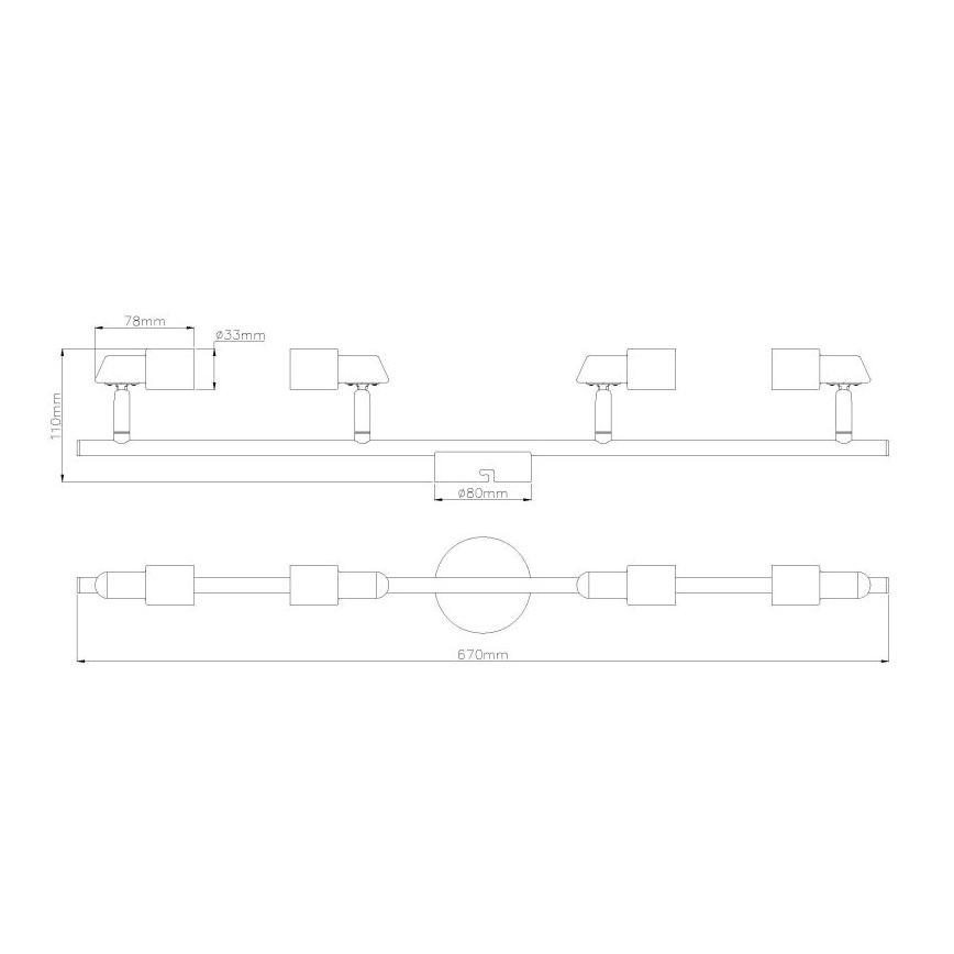 Globo - Світлодіодний точковий світильник 4xGU10/3W/230V